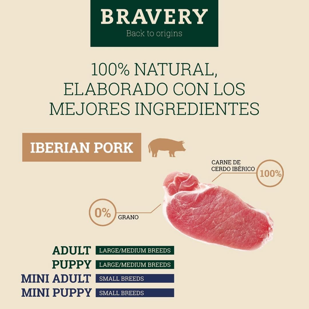 BraveryLight Cerdo Ibérico Adulto Raza pequeña