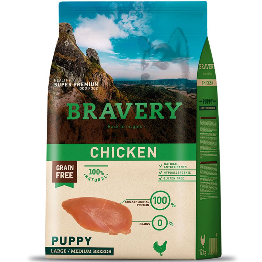 Bravery Pollo Cachorro Raza Mediana / Grande