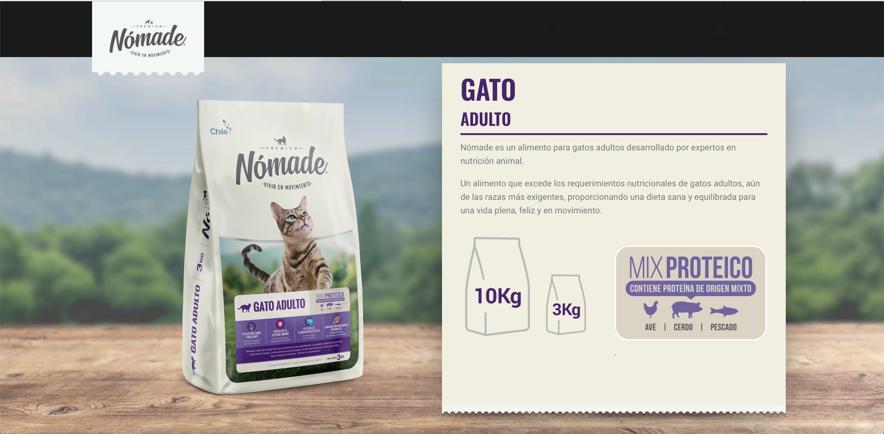 Alimento Premium Nómade Gato Adulto – Mix de Sabor