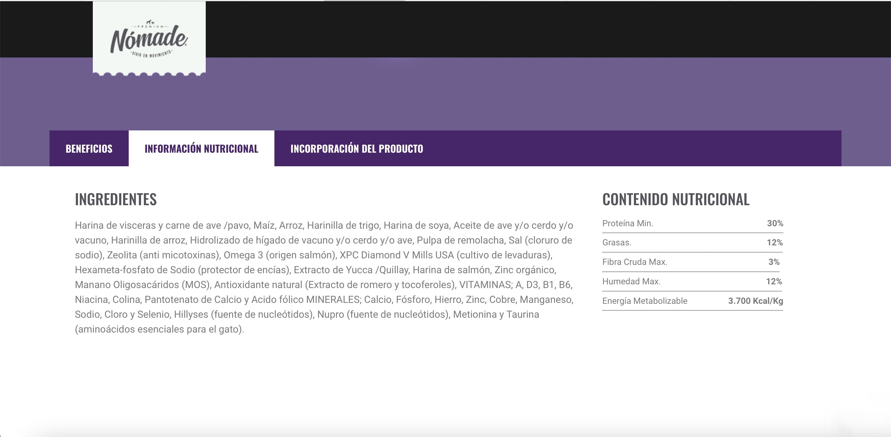 Alimento Premium Nómade Gato Adulto – Mix de Sabor