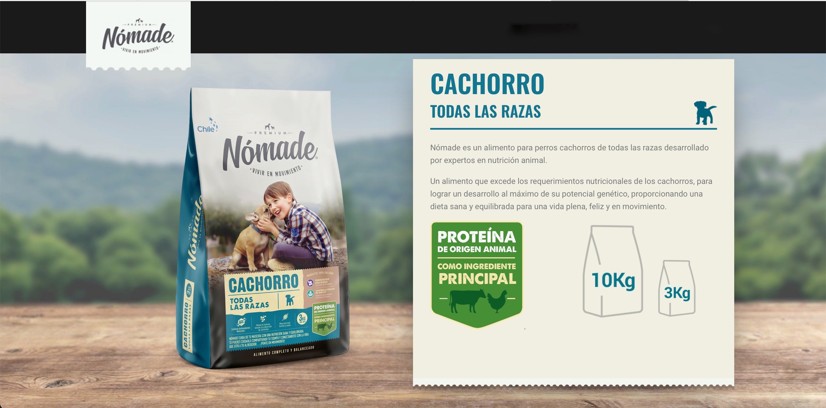 Alimento Premium Nómade Cachorro